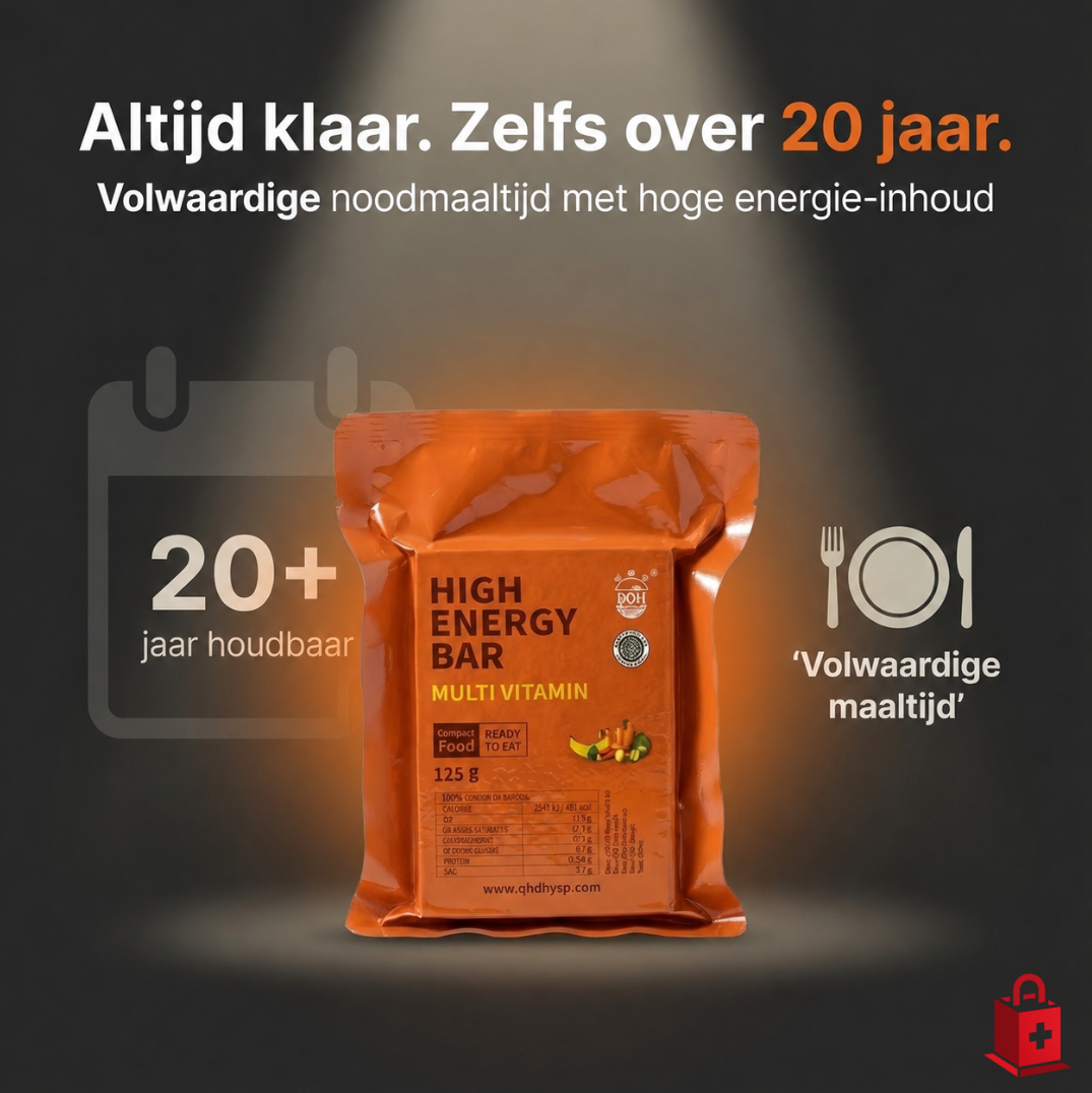 Nood-Kit® Noodpakket voedsel - Noodvoeding - Compact Noodrantsoen - Multi Vitamine 12-Pack - Survival voeding - Noodpakket eten - 20+ jaar houdbaar