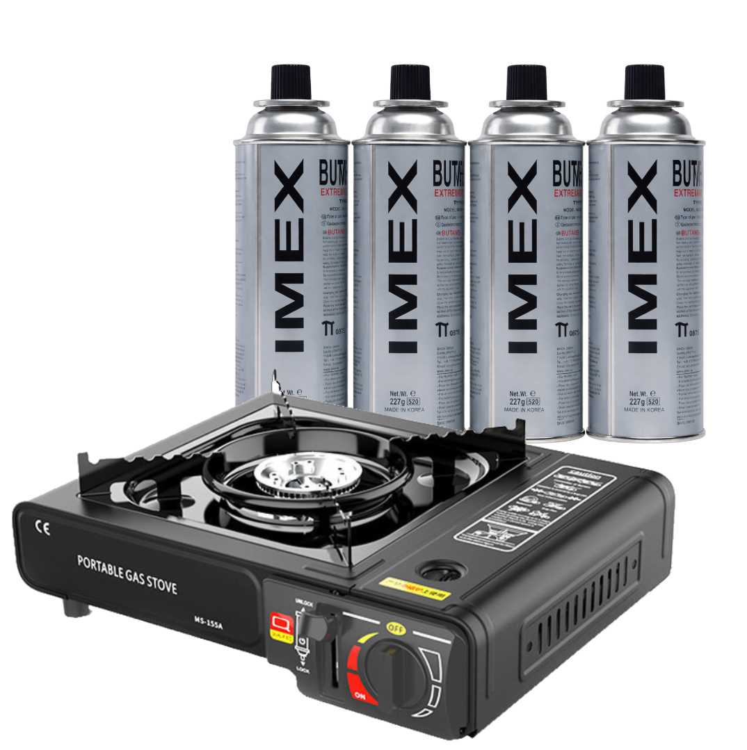 Gasstel (incl. 4 gasflesen)